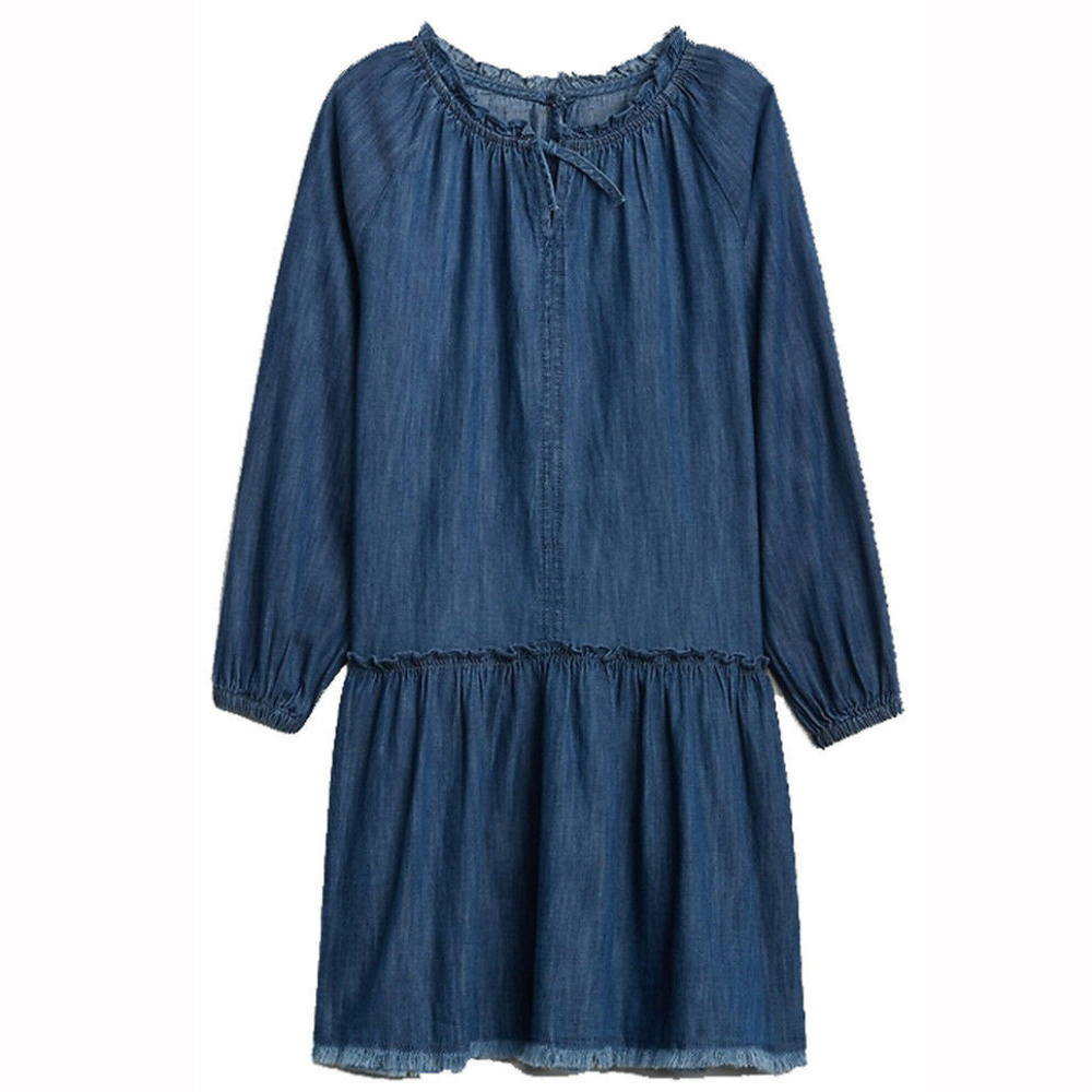 Gap Kids Factory NWT Blue Denim Drop-Waist Dress M 8, L 10
